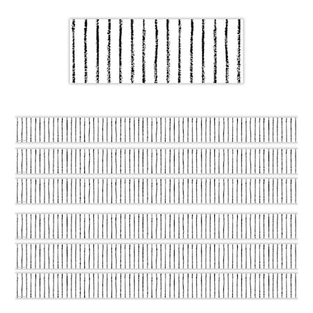 Teacher Created Resources White With Black Pinstripes Straight Border Trim, 72PK 3936